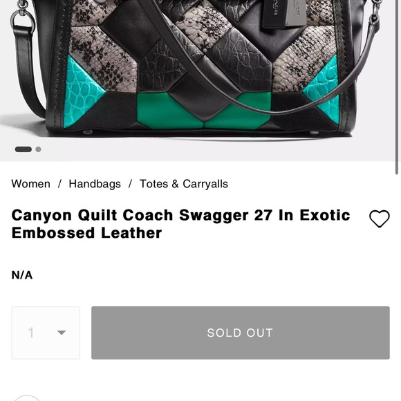 🎉HOST PICK🎉 RARE COACH Canyon Quilt Coach Swagger 27 Exotic Embossed Leather - Picture 7 of 7